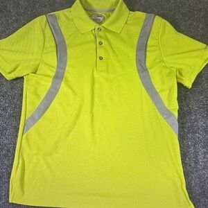 Grand Slam Bright Lime Polo with Silver Stripes